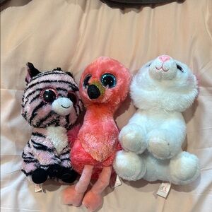 Ty Stuffed Animals Set - Pink, White, Black